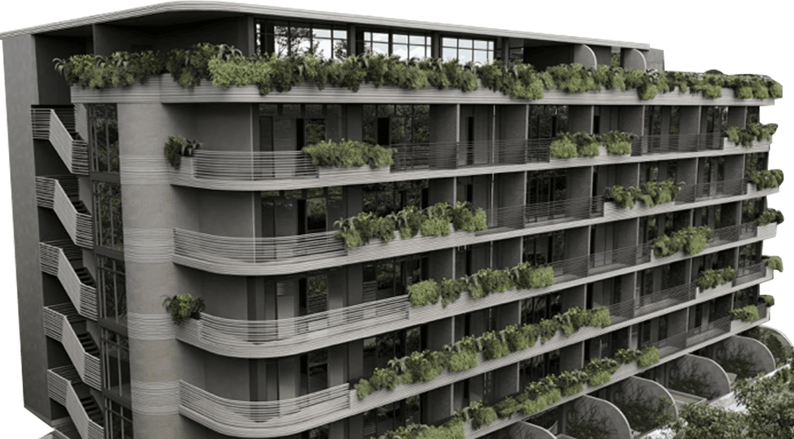 Здание с балконами